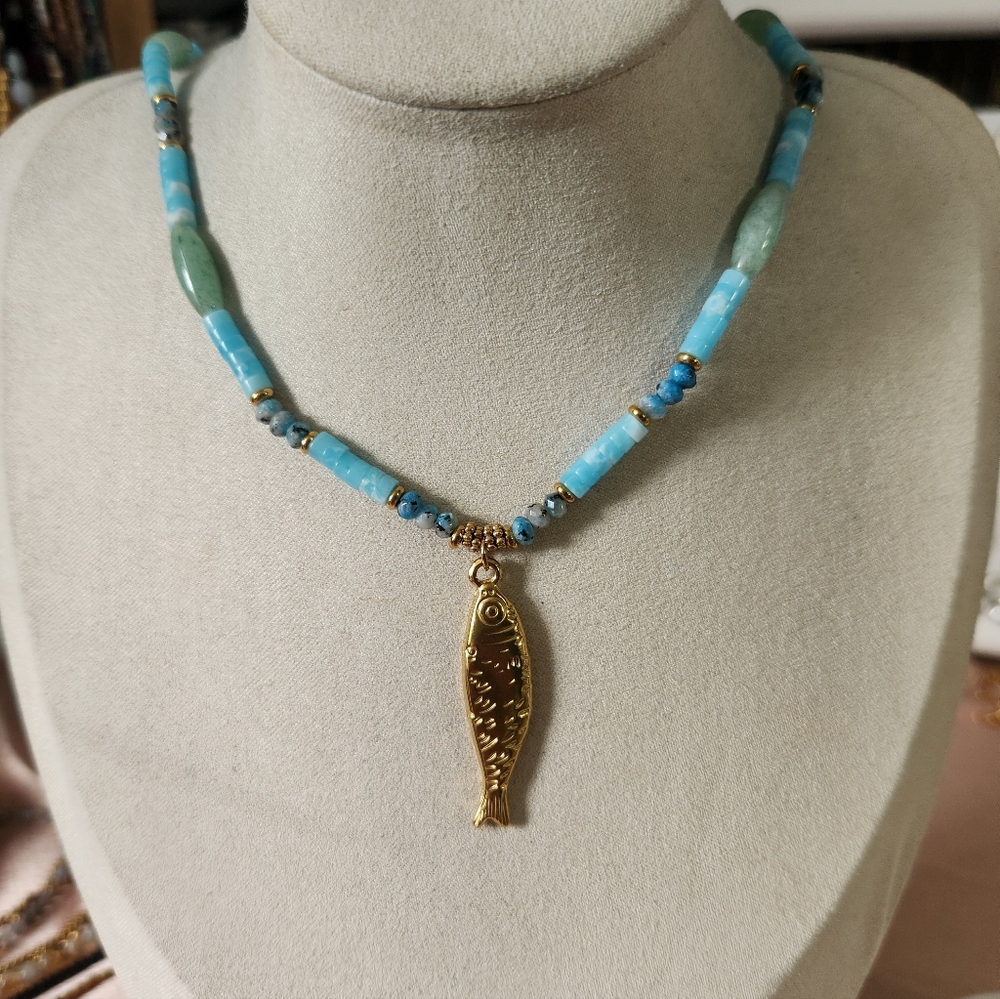 Stainless Steel Natural Stone Necklace